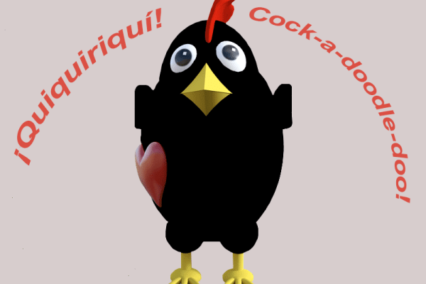 ¿Canta igual un gallo inglés que uno español?